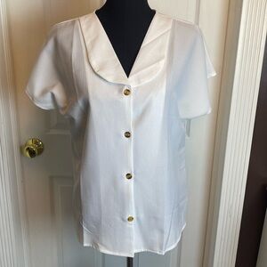 Women’s White V-Neck Blouse NWOT